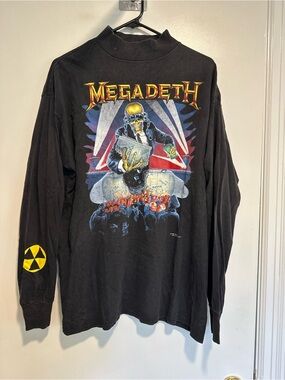 VTG 90 Megadeth Berlin Wall Brockum long sleeve tee Vic Rattlehead Rust In Peace